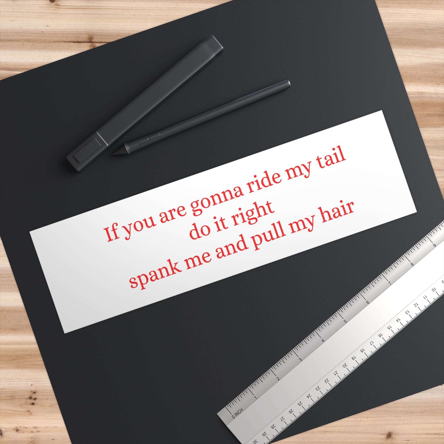 If You Are Going to Ride My Tail Do It Right - Spank Me and Pull My Hair - Bumper Stickers - by RecreatingKrista