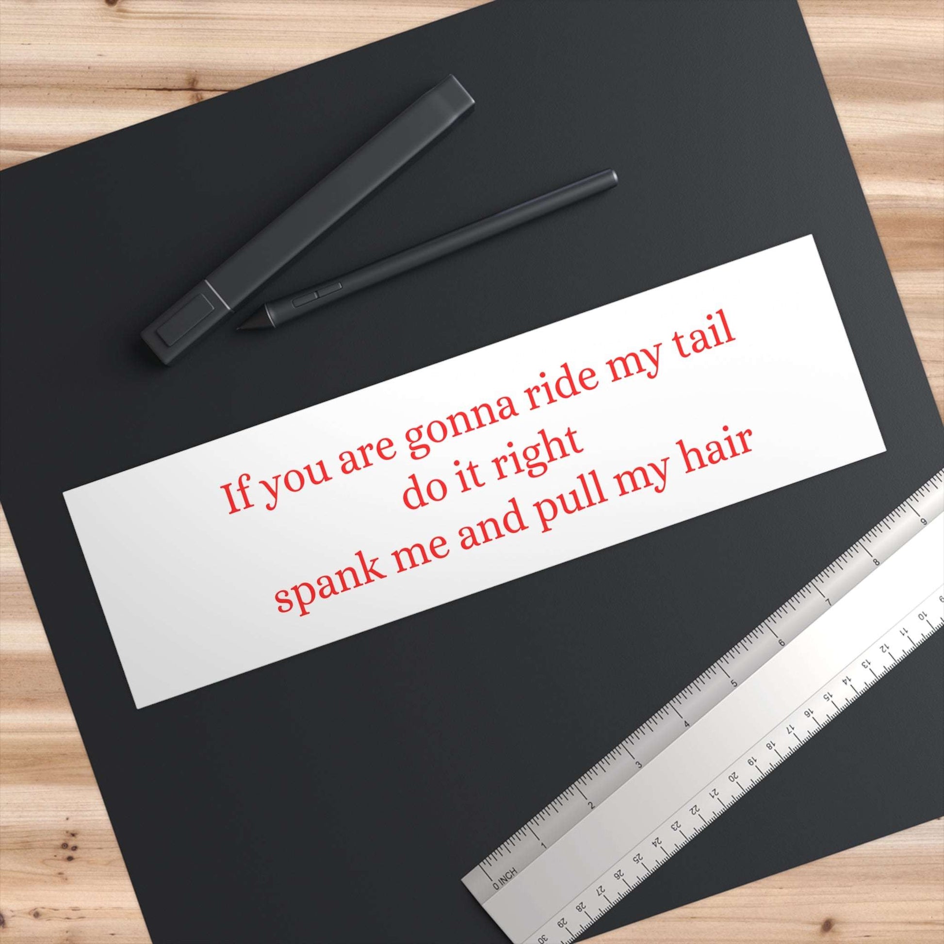 If You Are Going to Ride My Tail Do It Right - Spank Me and Pull My Hair - Bumper Stickers - by RecreatingKrista