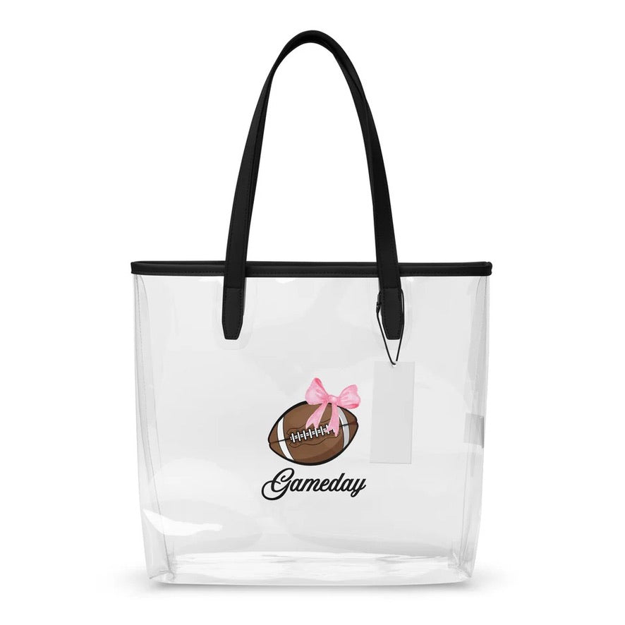 Gameday Football Clear Stadium Approved Tote Bag by EraofInk **Bag is clear & printed on both sides**