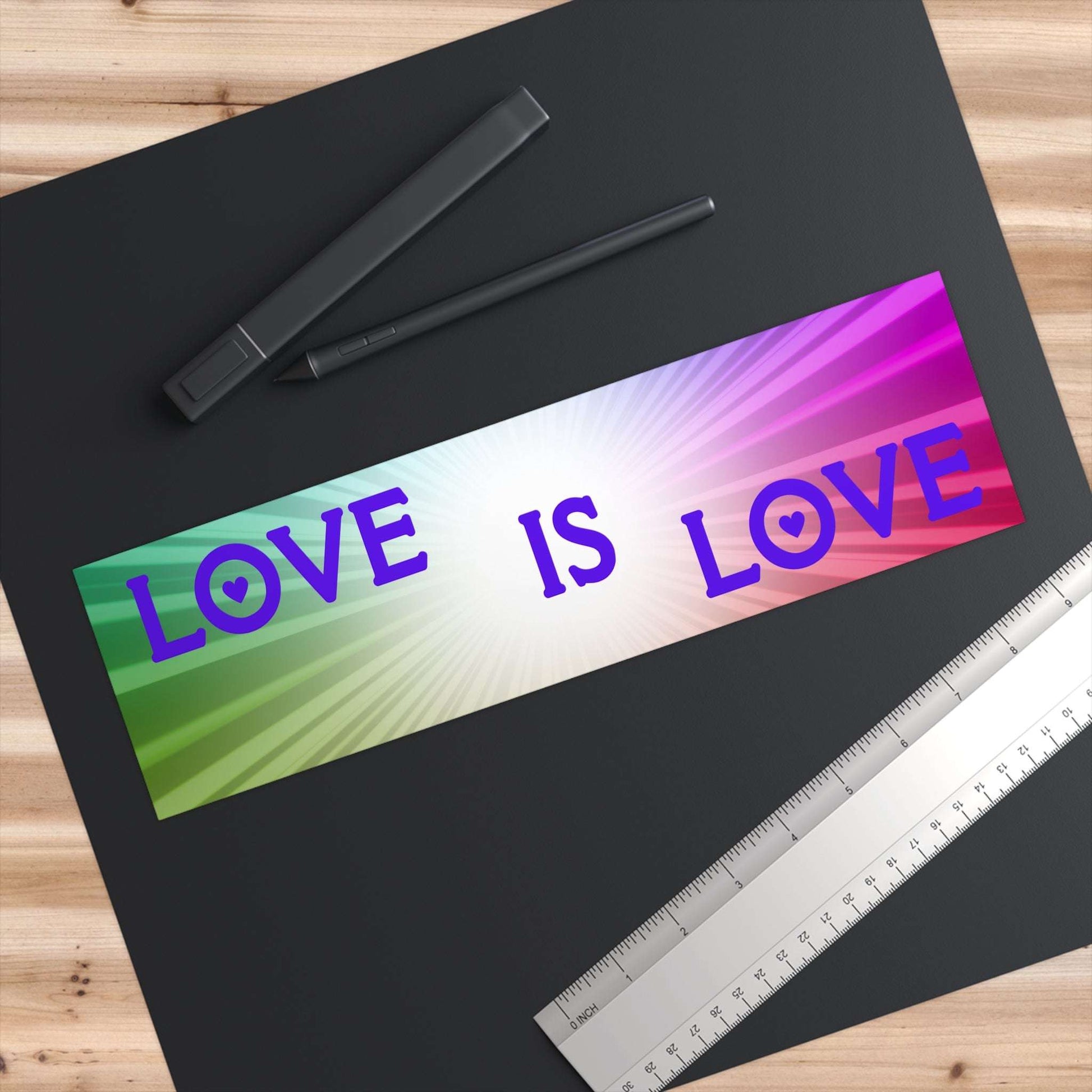 Love is love - Equality - Rainbow - LGBTQ+ - Bumper Stickers - by RecreatingKrista