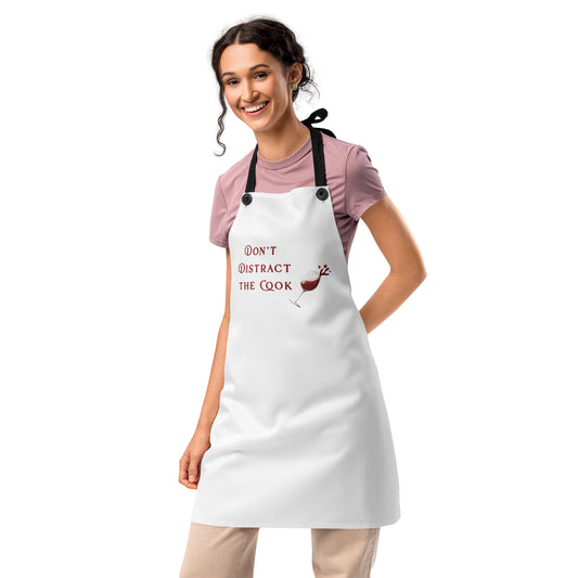 Apron for Wine Lovers Wine Drinkers Don't Distract the Cook Apron by EraofInk