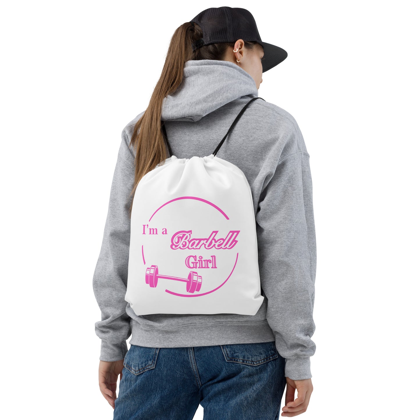 I'm A Barbell Girl Drawstring Bag by EraofInk