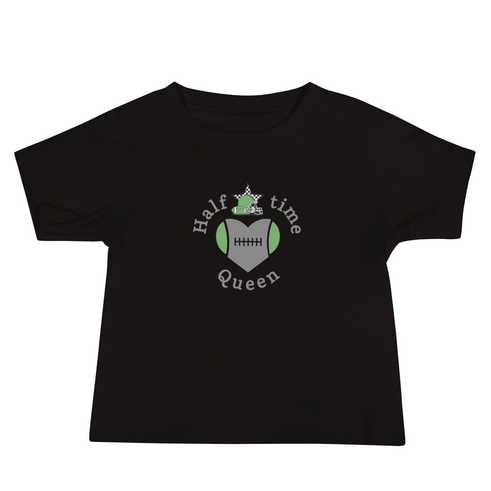 Halftime Queen Football Baby Jersey Tee Grey & Green Team by EraofInk
