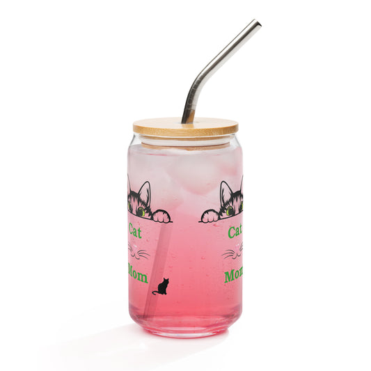Can-shaped Glass for Cat Moms Cat Lovers Can Shaped Glass with Straw & Lid by EraofiNk
