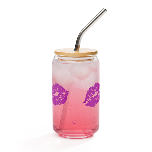 Sealed with a Kiss Can-shaped Glass by EraofInk