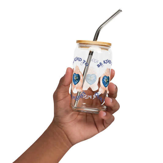 Be Kind to Our Planet Protect the Earth Environmental Awareness Can-shaped Glass by EraofInk