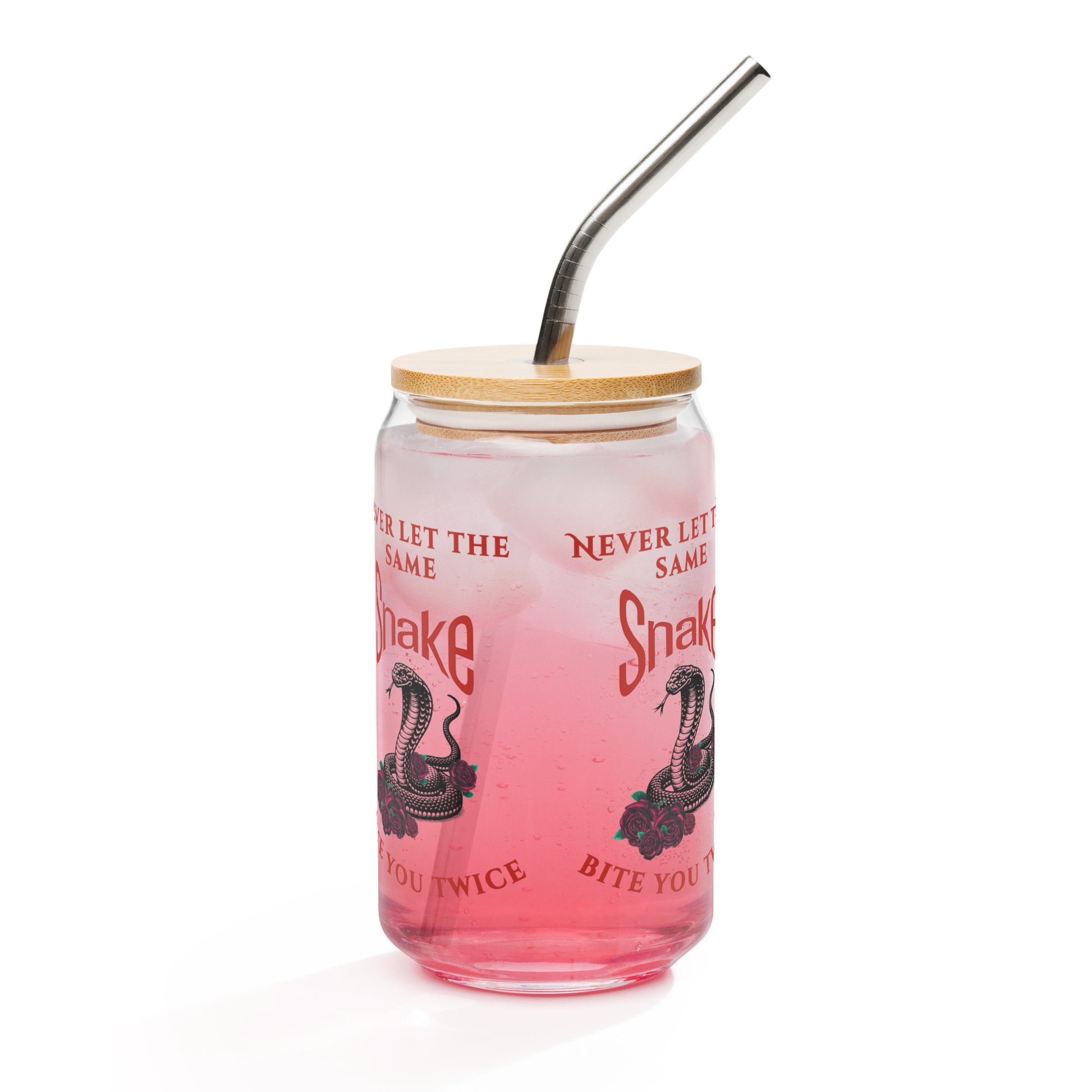 Never Let the Same Snake Bite You Twice Can-shaped Glass by EraofInk