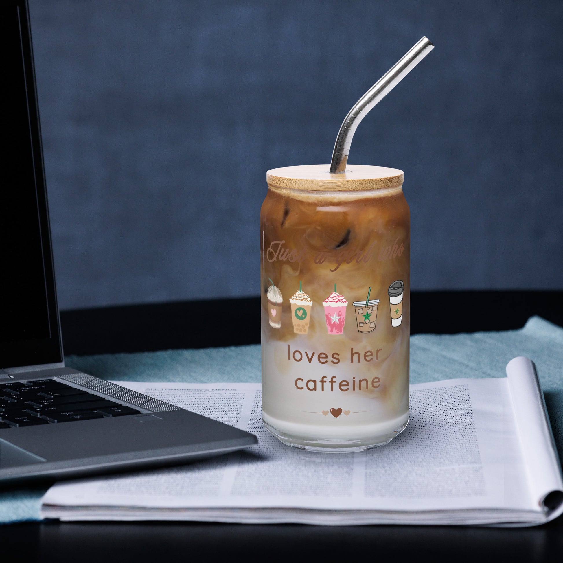 Just as Girl Who Loves Her Caffeine Mocha Fap Cap Latte Girls Can-shaped Glass by EraofInk