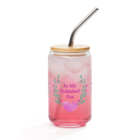 In My Pickleball Era Pickleball Pink Design Can-shaped Glass by EraofInk