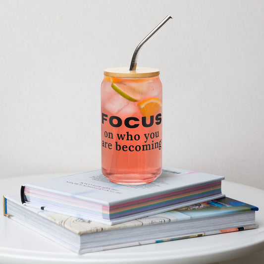 Focus On Who You Are Becoming Words of Encouragement Can Shaped Glass by EraofInk