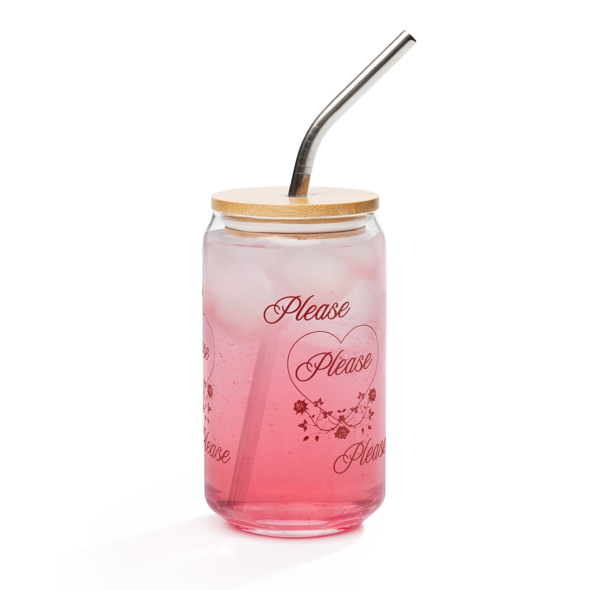 Please Please Please Love & Roses Can-shaped Glass by EraofInk