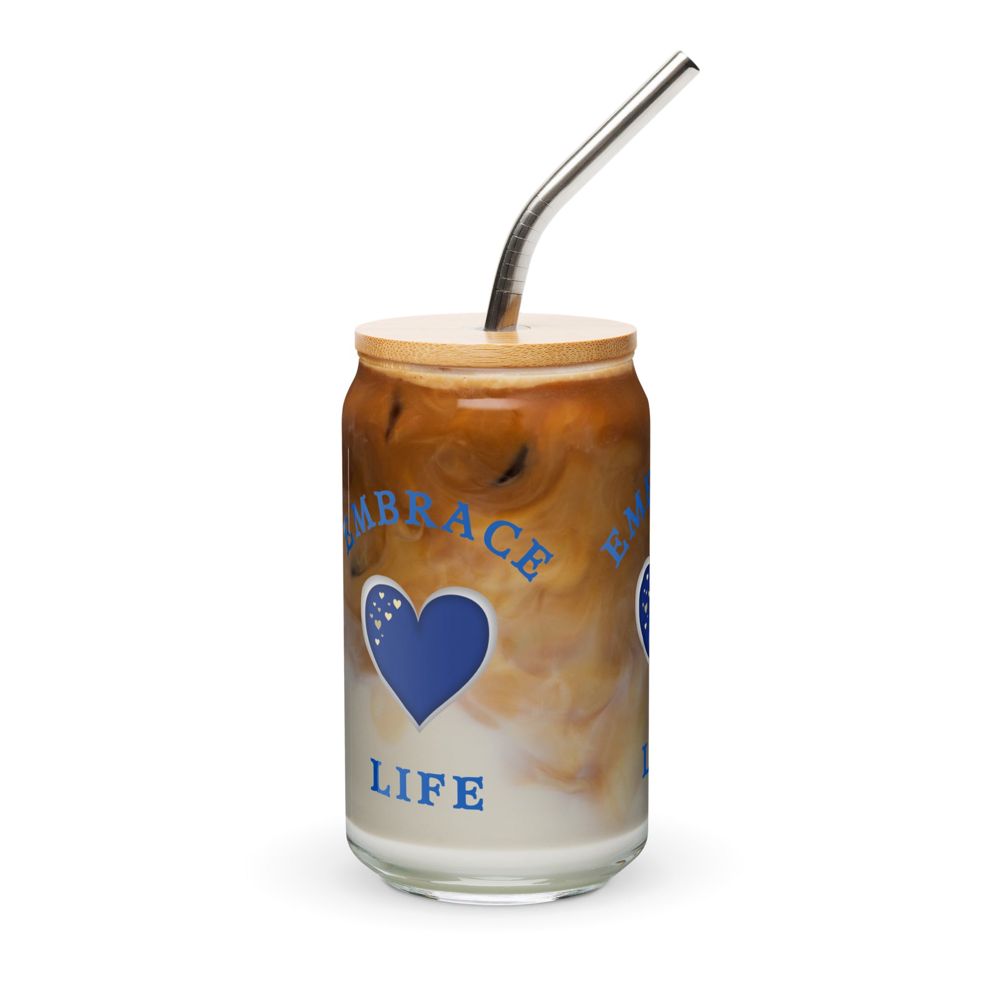 Embrace Life Motivational Love Your Life Can-shaped Glass by EraofInk