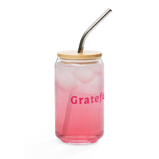 Grateful Heart Motivational Inspirational Theme Can-shaped Glass by EraofInk