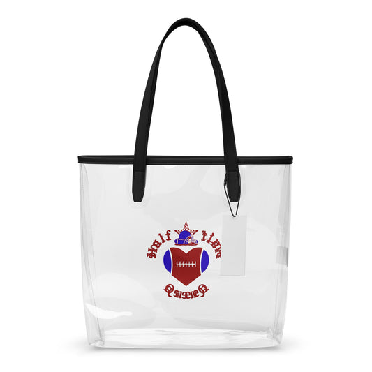 Halftime Queen Clear Stadium Approved Tote Bag Red, White & Blue Team by EraofInk