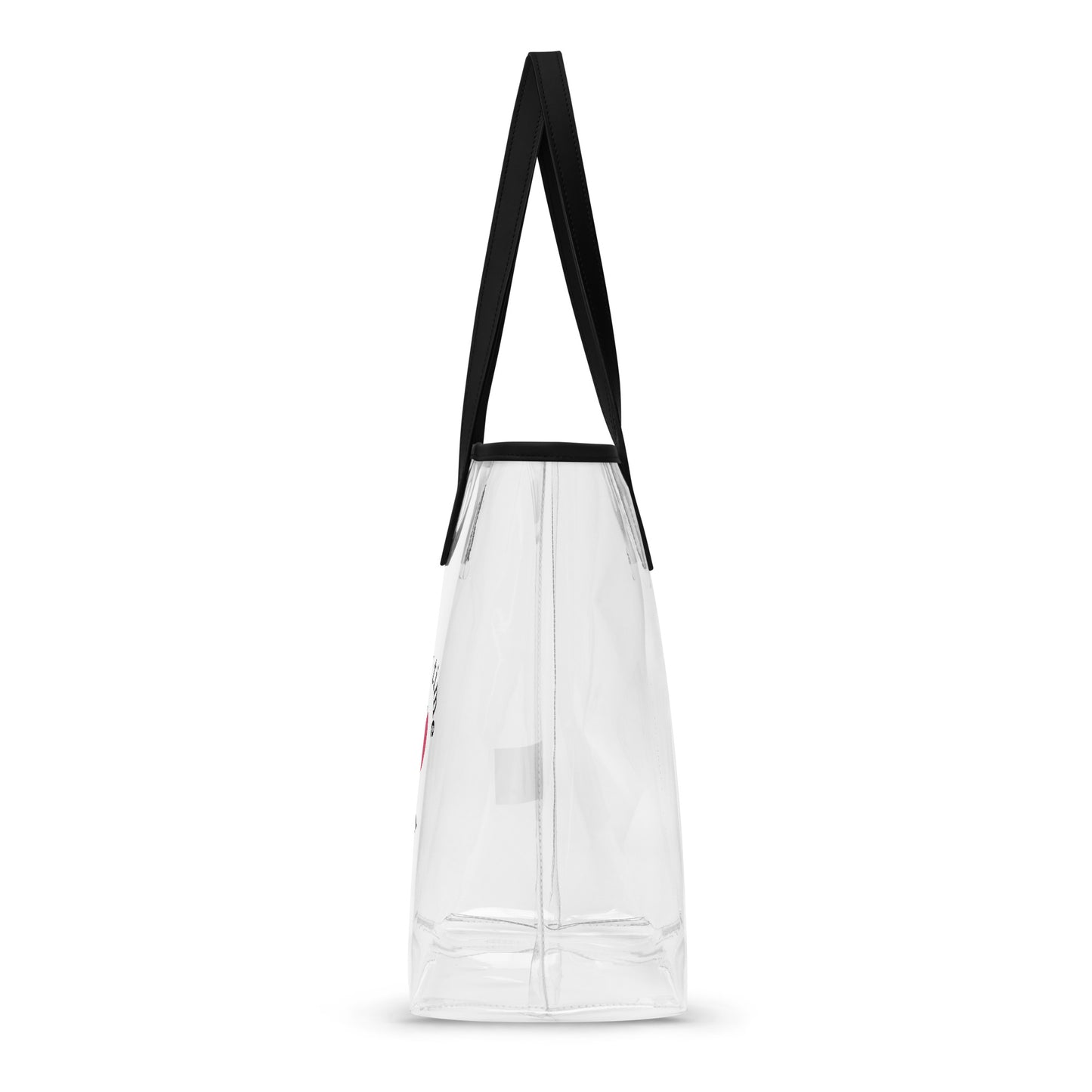 Halftime Queen Football Clear Stadium Approved Tote Bags Cheer for Black, Red & White Team by EraofInk