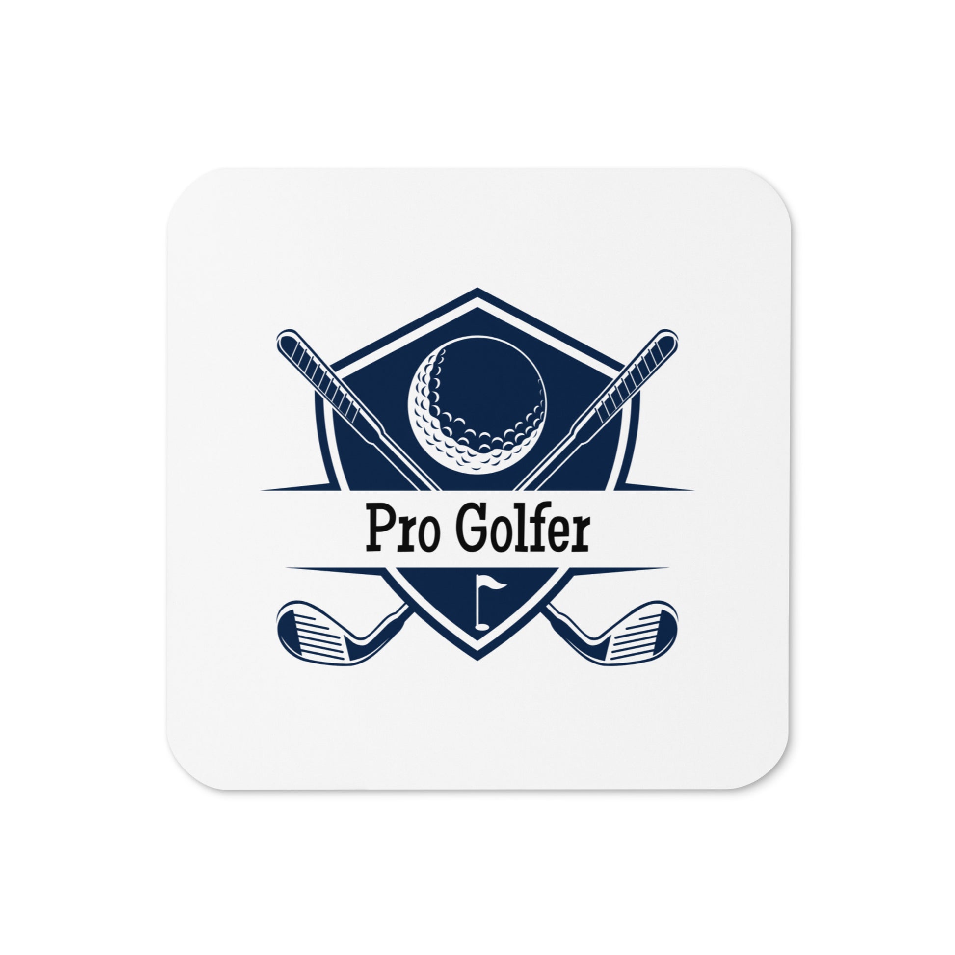 PRO Golfer Emblem GOlf Medallion Cork-back Coaster by EraofInk