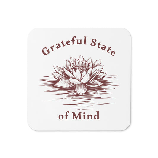 Grateful State of Mind Cork-back Coaster by EraofInk