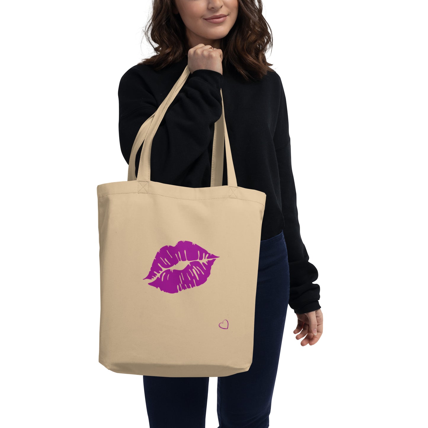 Hot Kissy Lips / Beautiful Glam Girl Eco Tote Bag by EraofInk ***see back design**