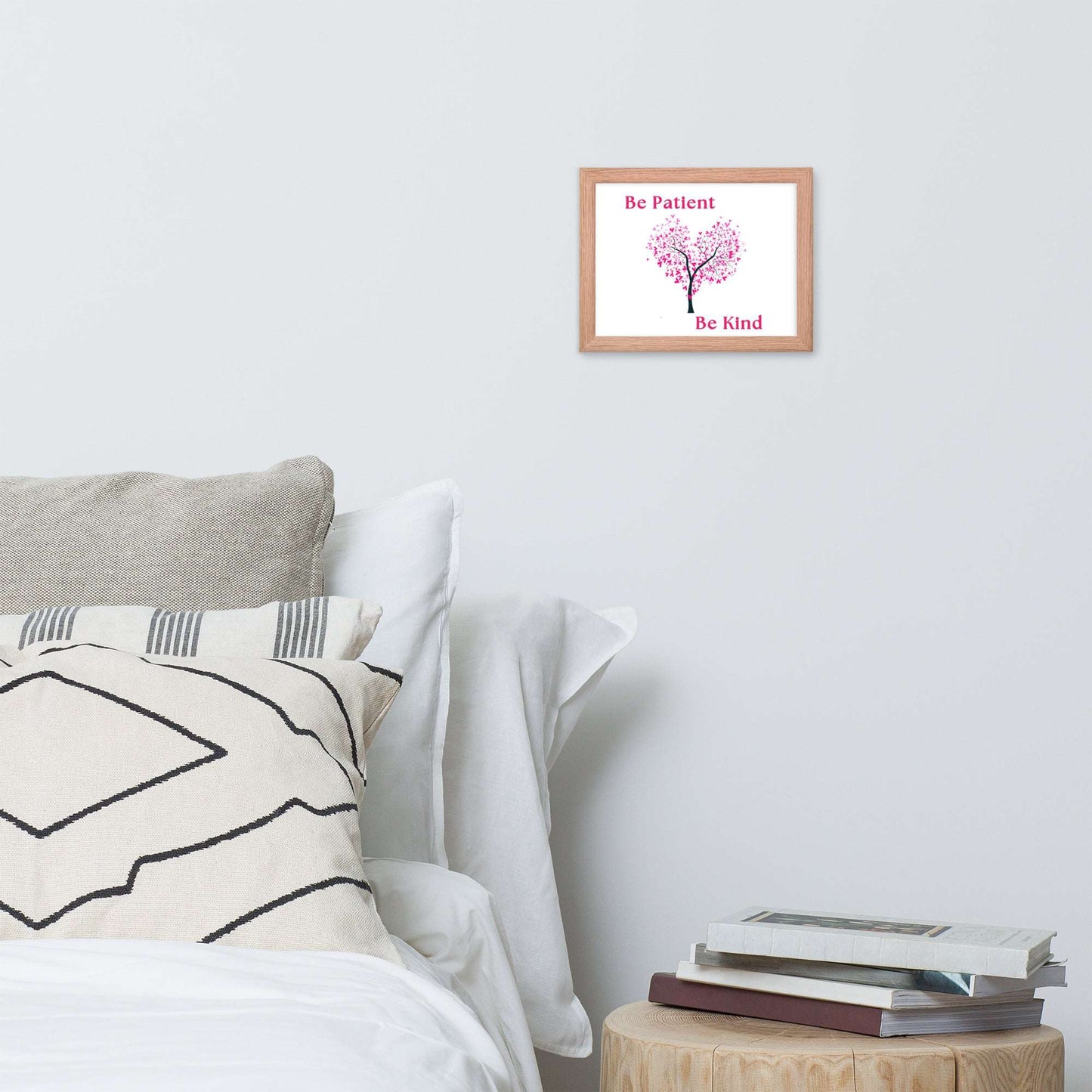Be Patient - Be Kind - Tree with heart leaves - Framed poster - by RecreatingKrista
