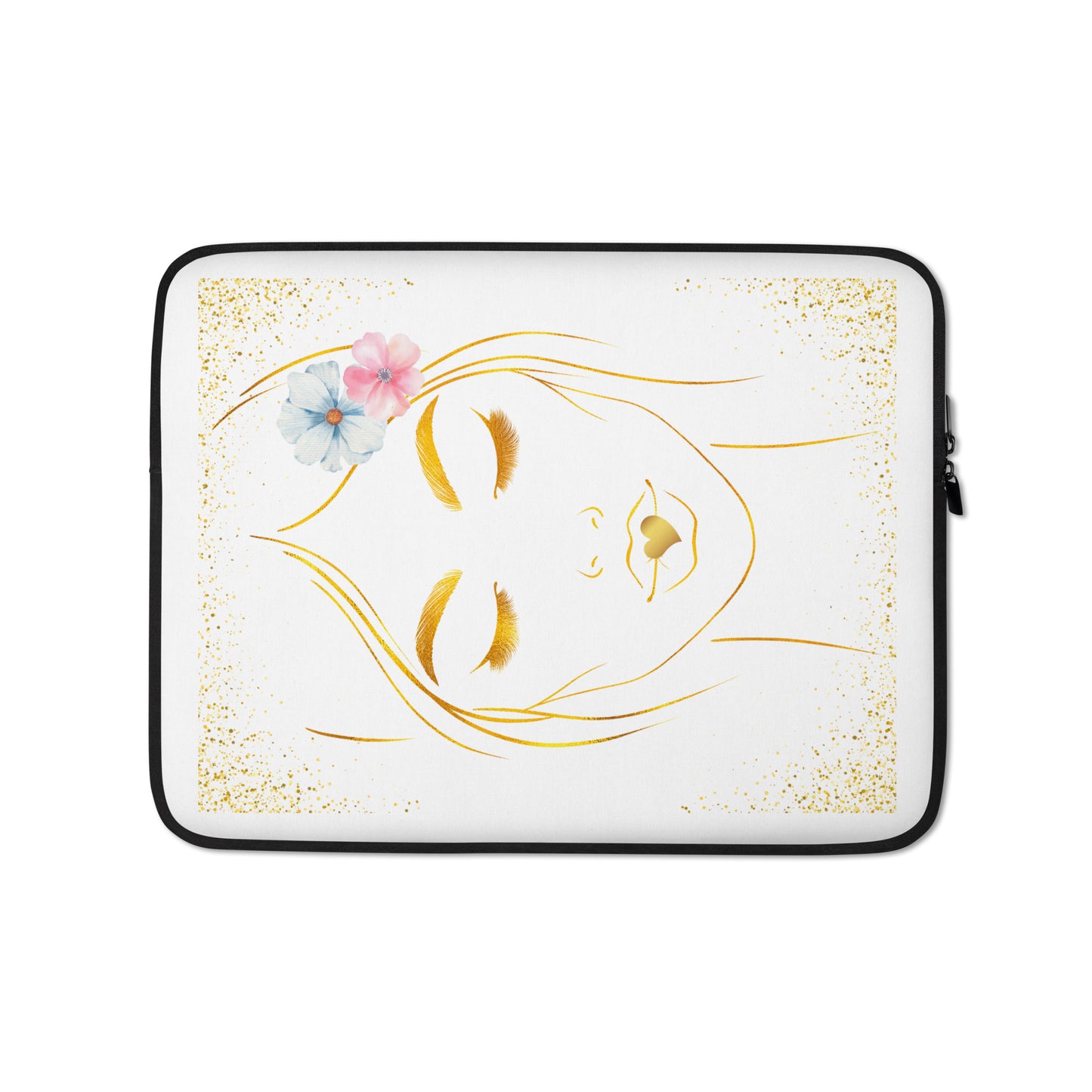 Golden Girl with Love Lips Laptop Sleeve by EraofInk