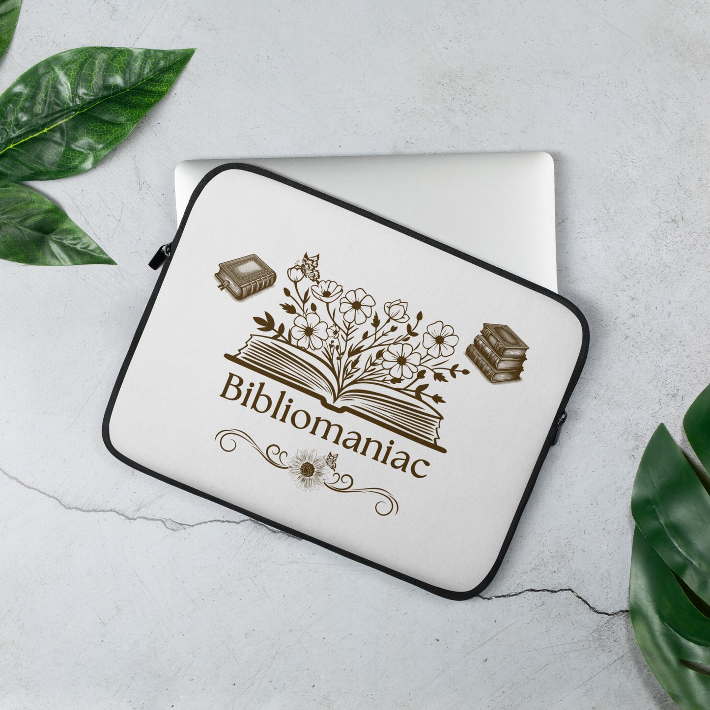 Bibliomaniac Book Lover Laptop Sleeve by EraofInk