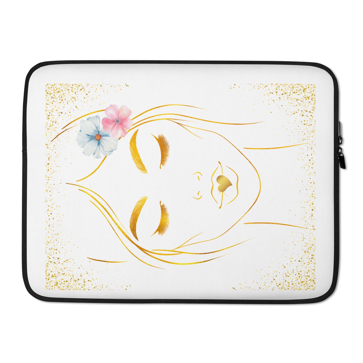 Golden Girl with Love Lips Laptop Sleeve by EraofInk