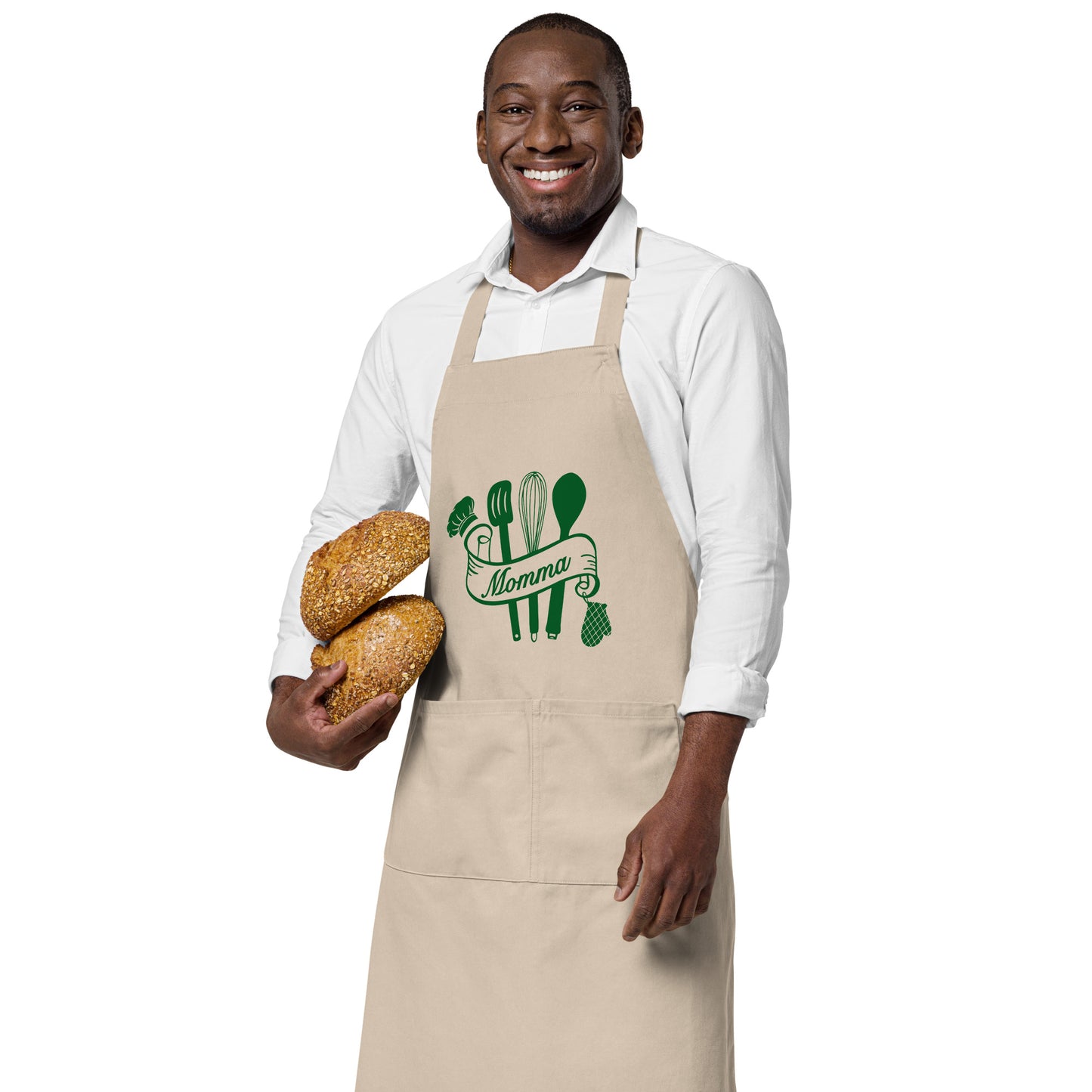 Momma (with Cooking Utensils) Organic Cotton Apron by EraofInk