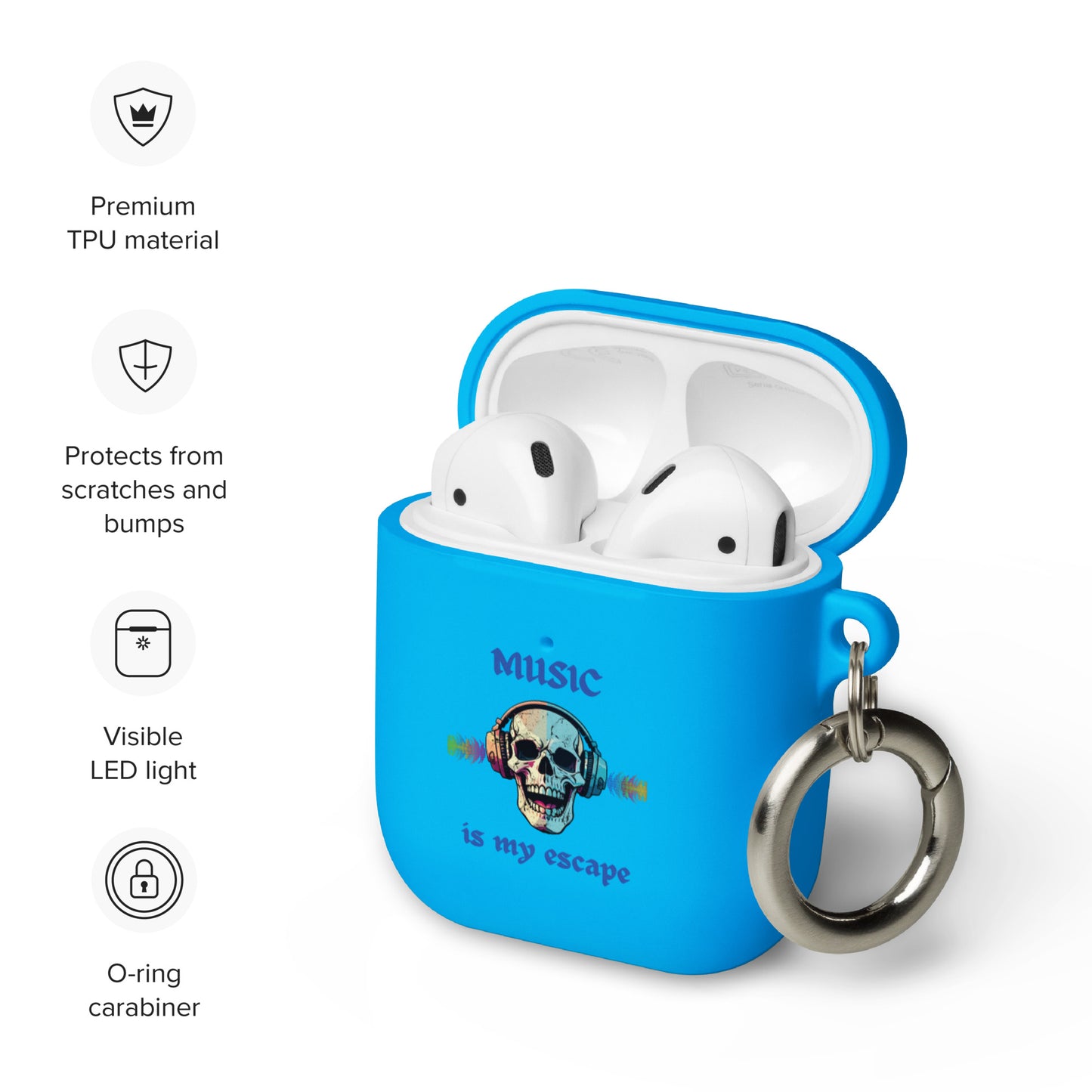 Music is My Escape Rubber Case for AirPods® by EraofInk