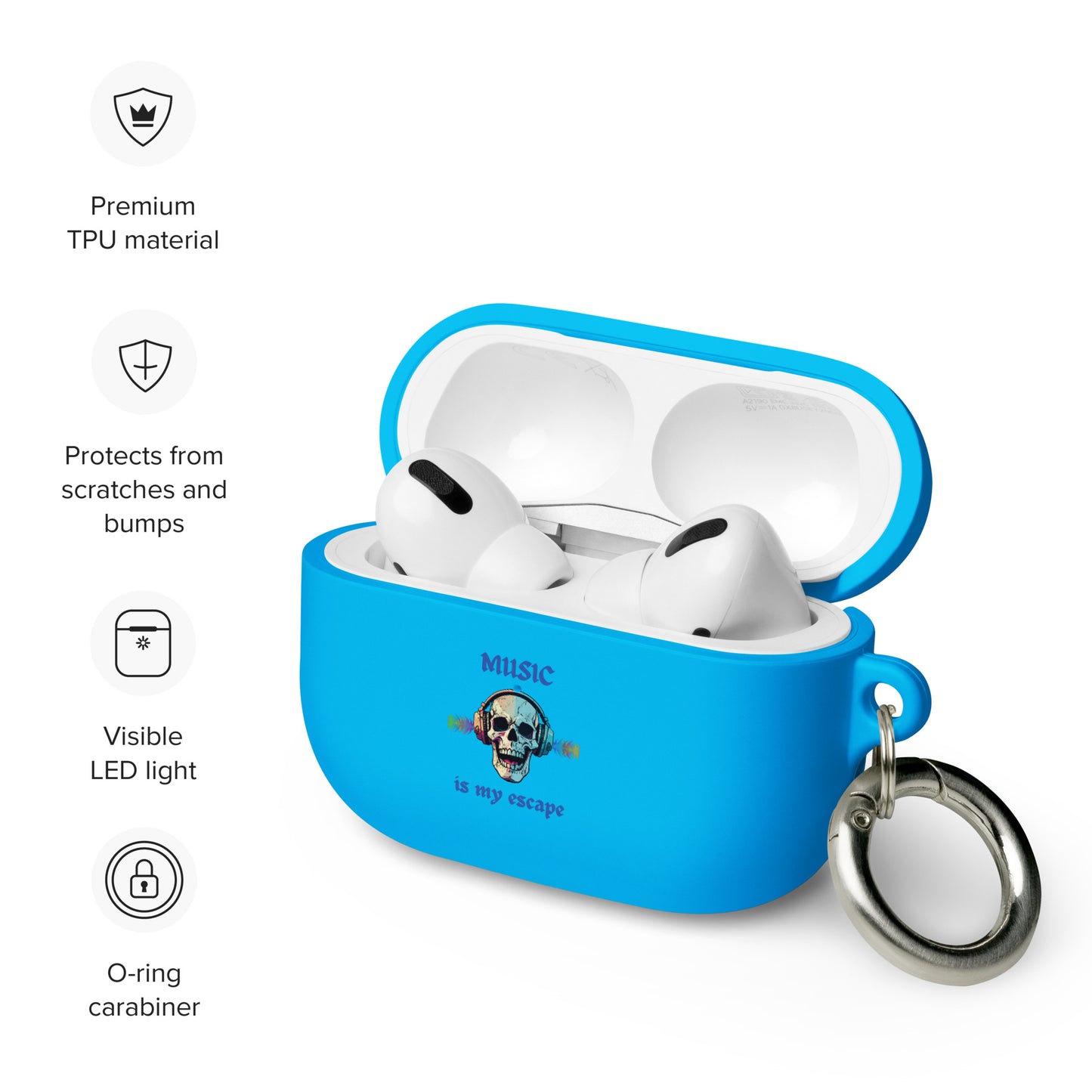 Music is My Escape Rubber Case for AirPods® by EraofInk