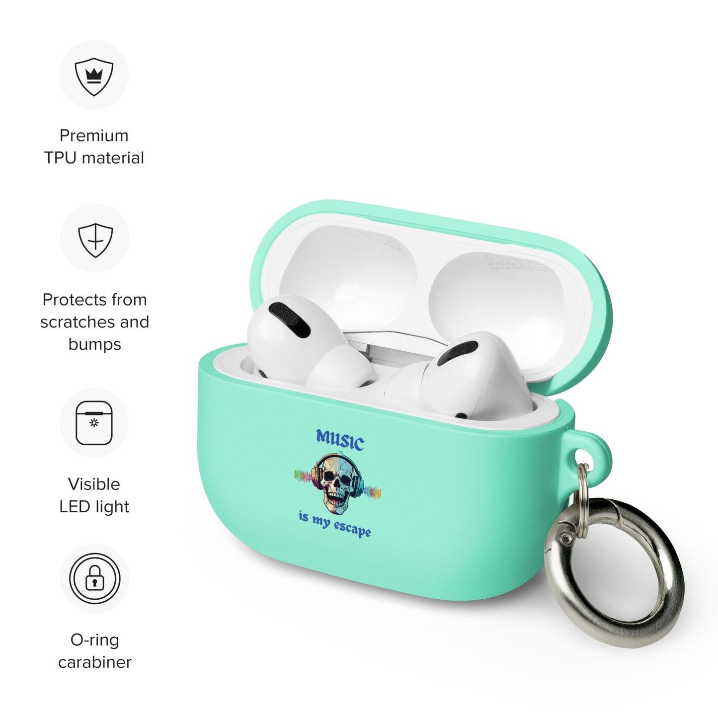 Music is My Escape Rubber Case for AirPods® by EraofInk