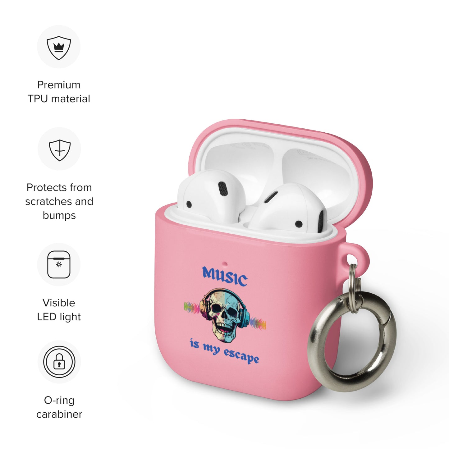 Music is My Escape Rubber Case for AirPods® by EraofInk