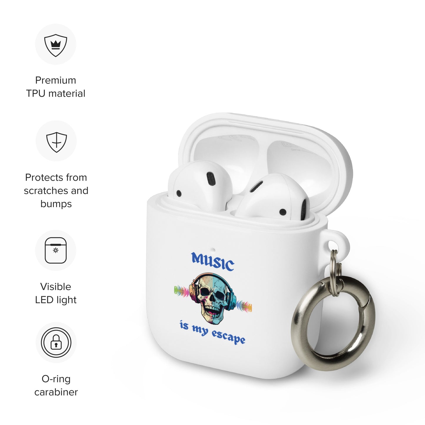 Music is My Escape Rubber Case for AirPods® by EraofInk