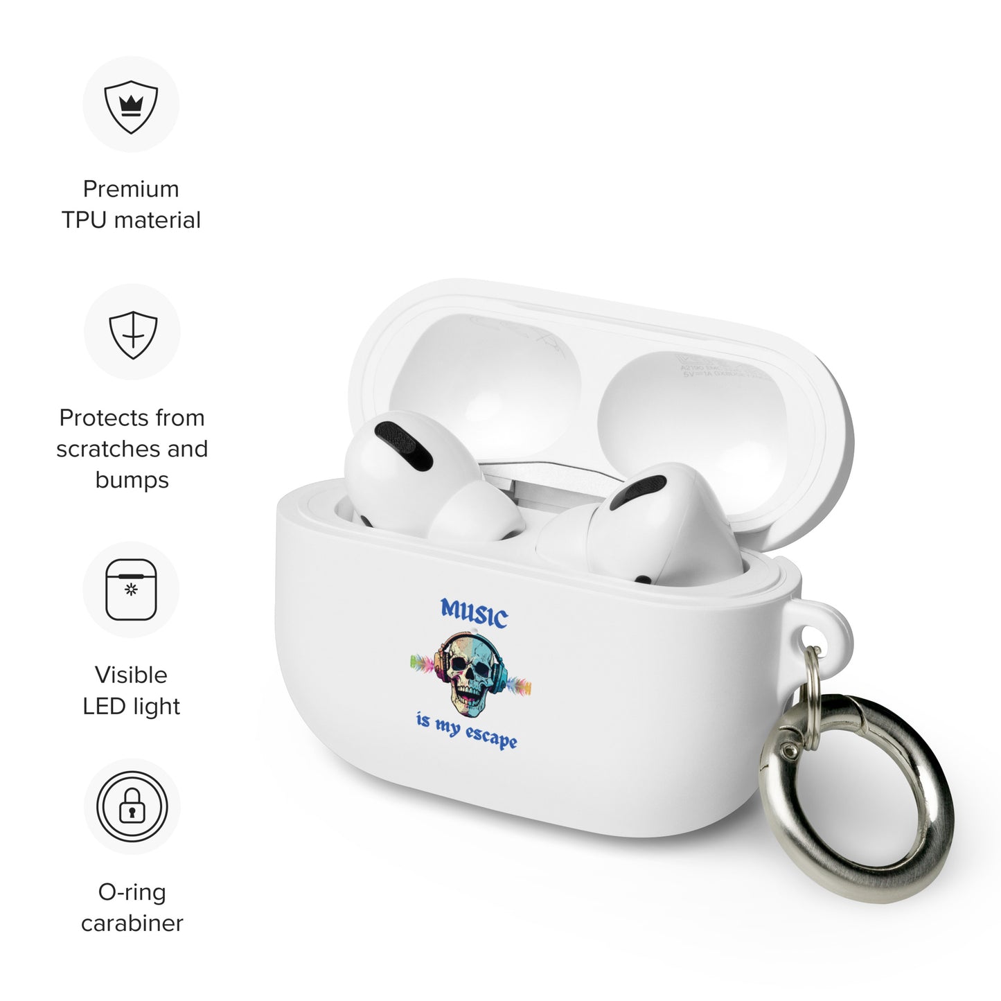 Music is My Escape Rubber Case for AirPods® by EraofInk