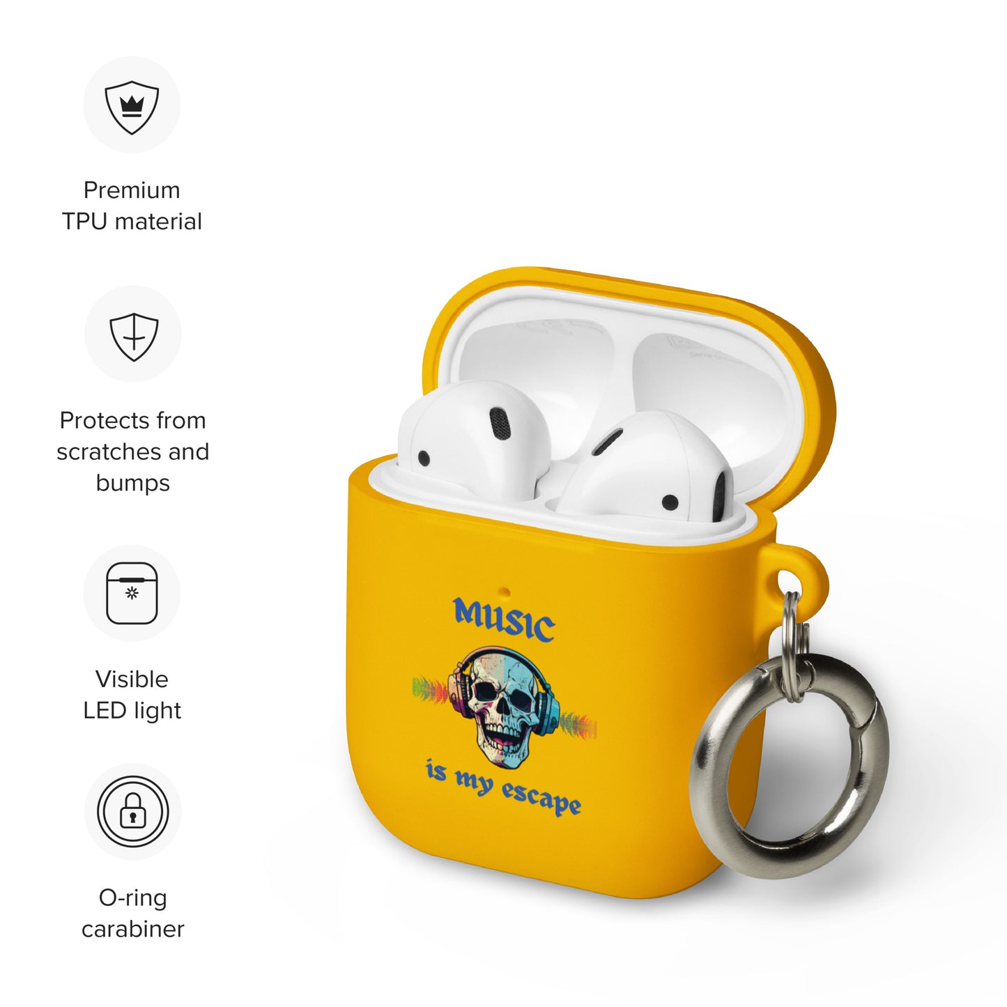 Music is My Escape Rubber Case for AirPods® by EraofInk