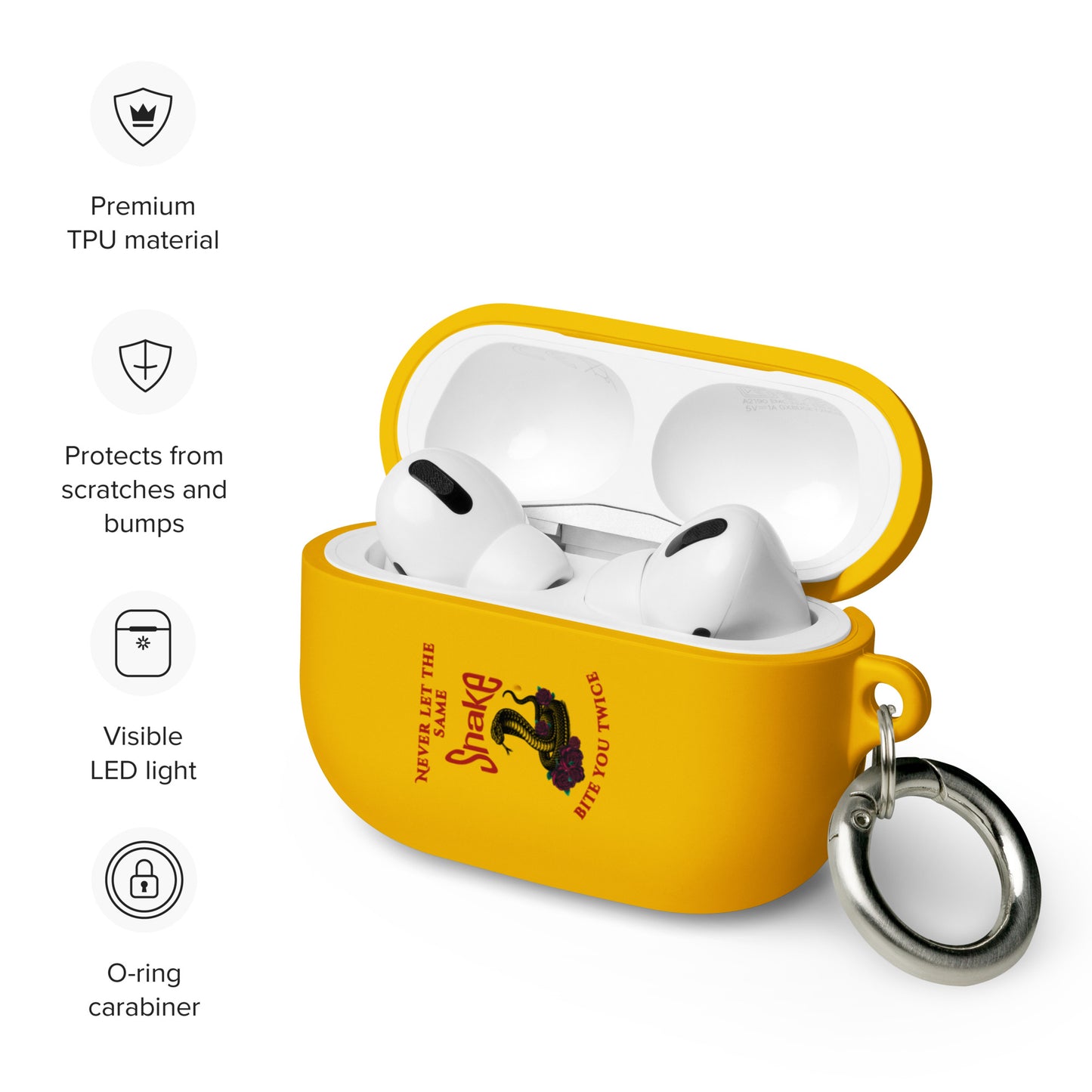 Never Let the Same Snake Bite You Twice Rubber Case for AirPods® by EraofInk