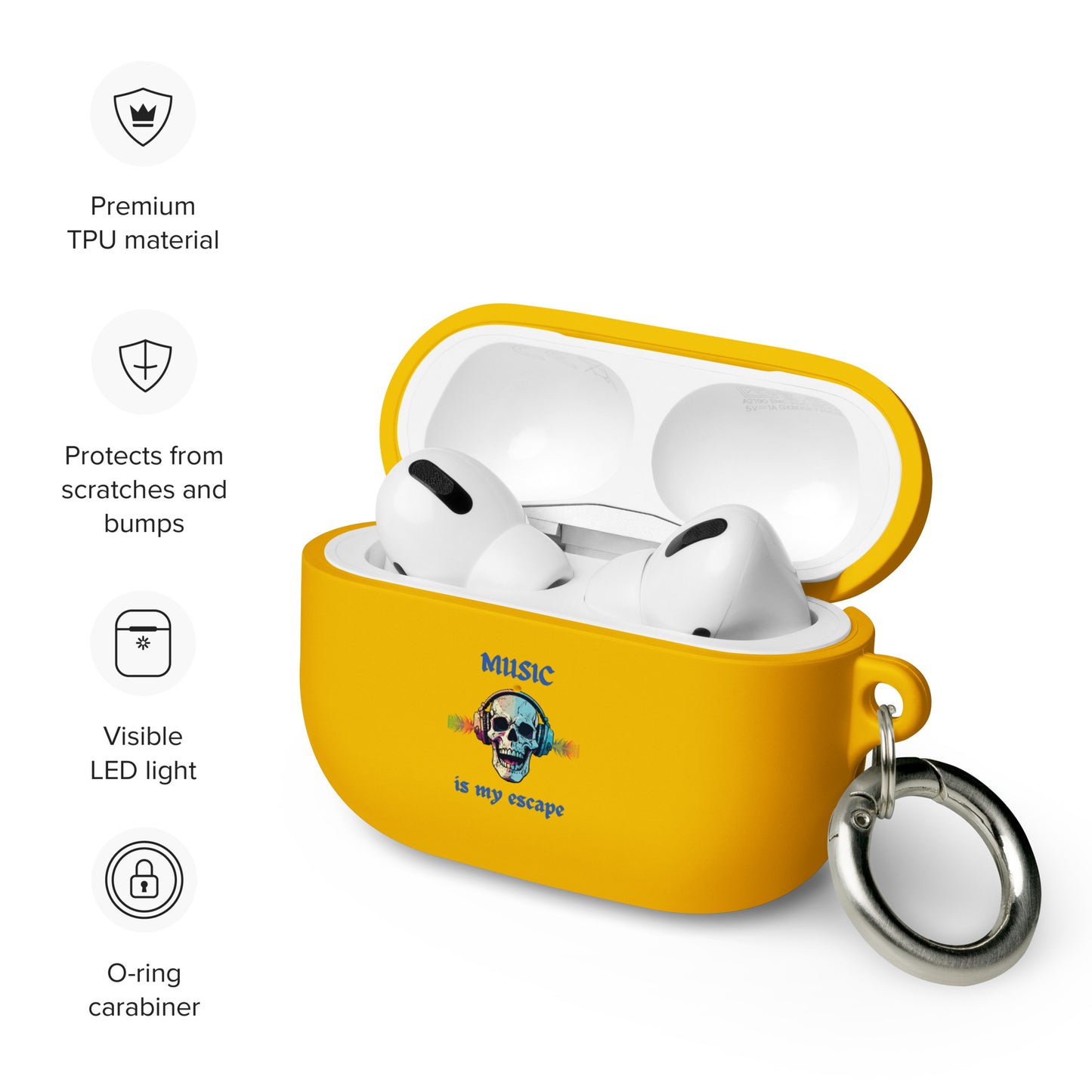 Music is My Escape Rubber Case for AirPods® by EraofInk