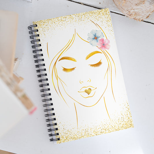 Love Seals Her Lips Spiral Notebook by EraofInk