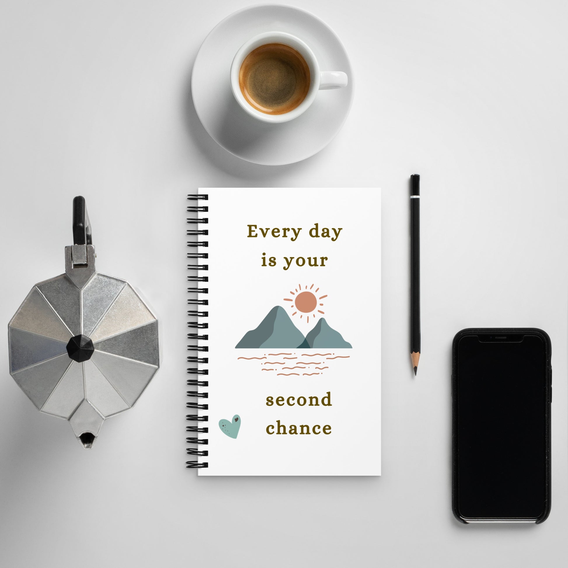 Everyday is Your Second Chance Boho Vibes Spiral Notebook by EraofInk