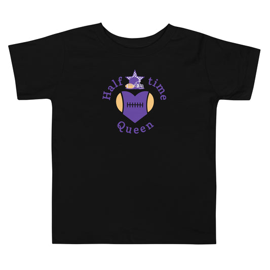 Halftime Queen Football Toddler Tee Cheer for Purple & Yellow Team by EraofInk