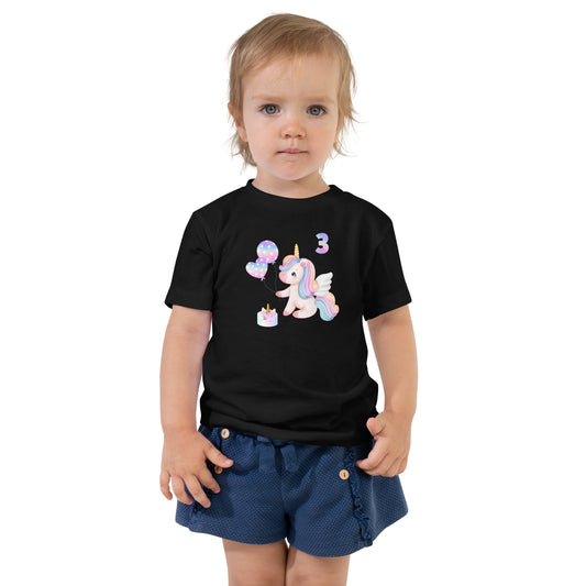 Unicorn for Toddler 3rd Birthday Tee by EraofInk