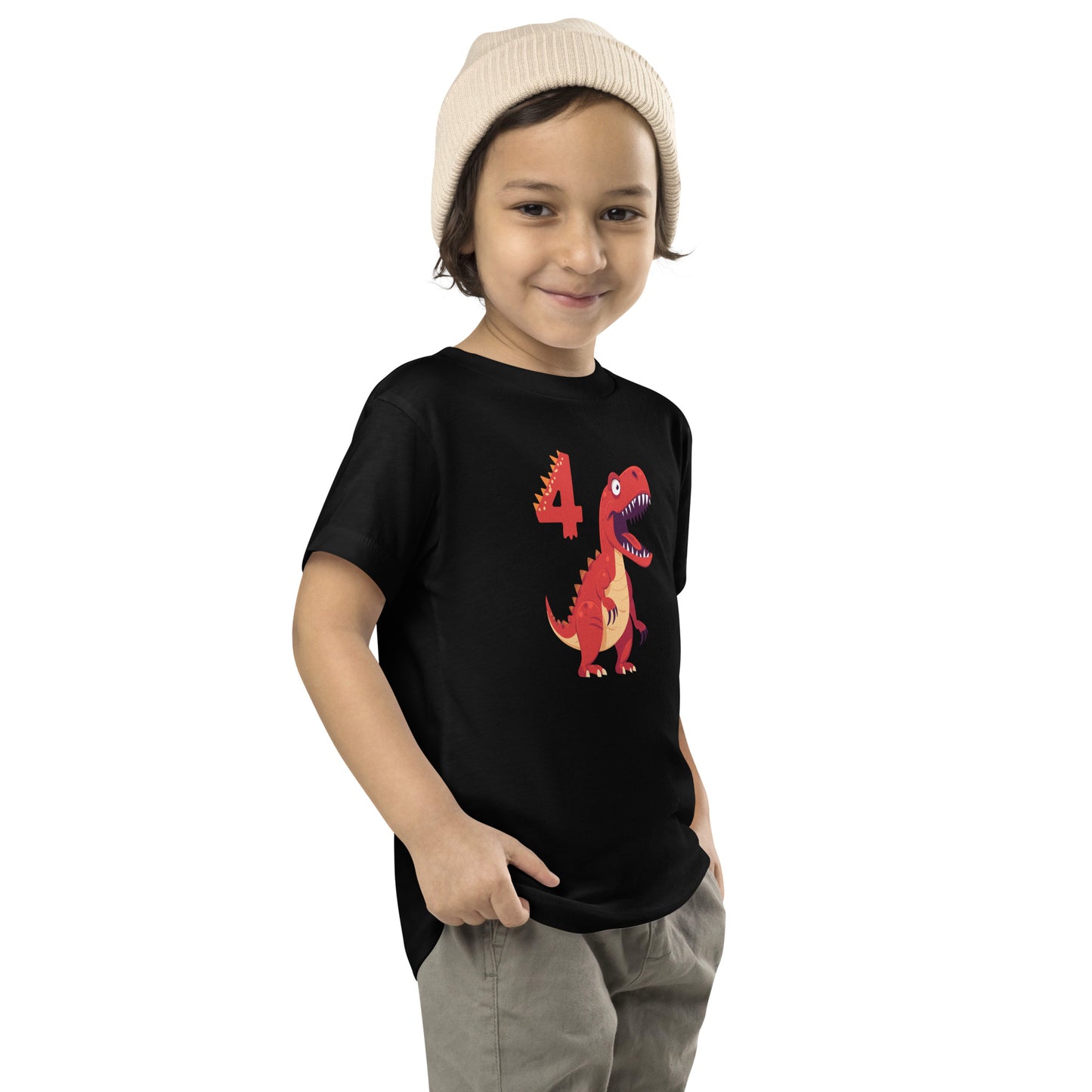 Toddler Dinosaur Tee for 4th Birthday Kid's Dinosaur Tee by EraofInk