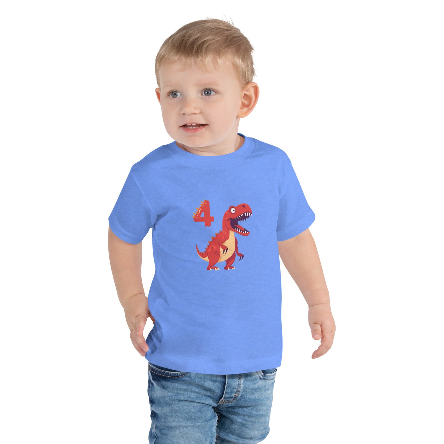 Dinosaur for 4th Birthday Toddler Tee by EraofInk