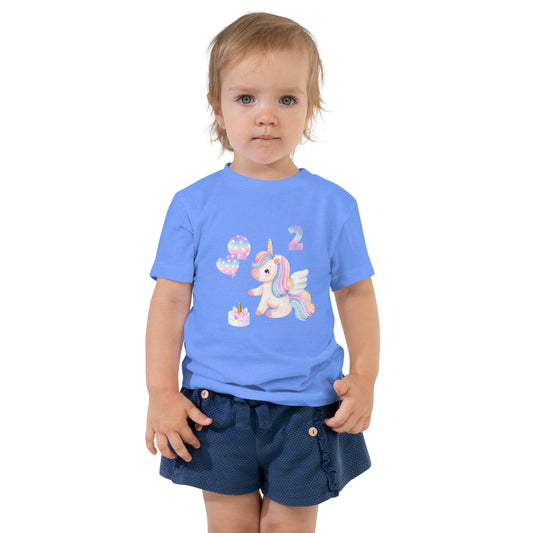 Unicorn 2nd Birthday Toddler Unisex Tee by EraofInk