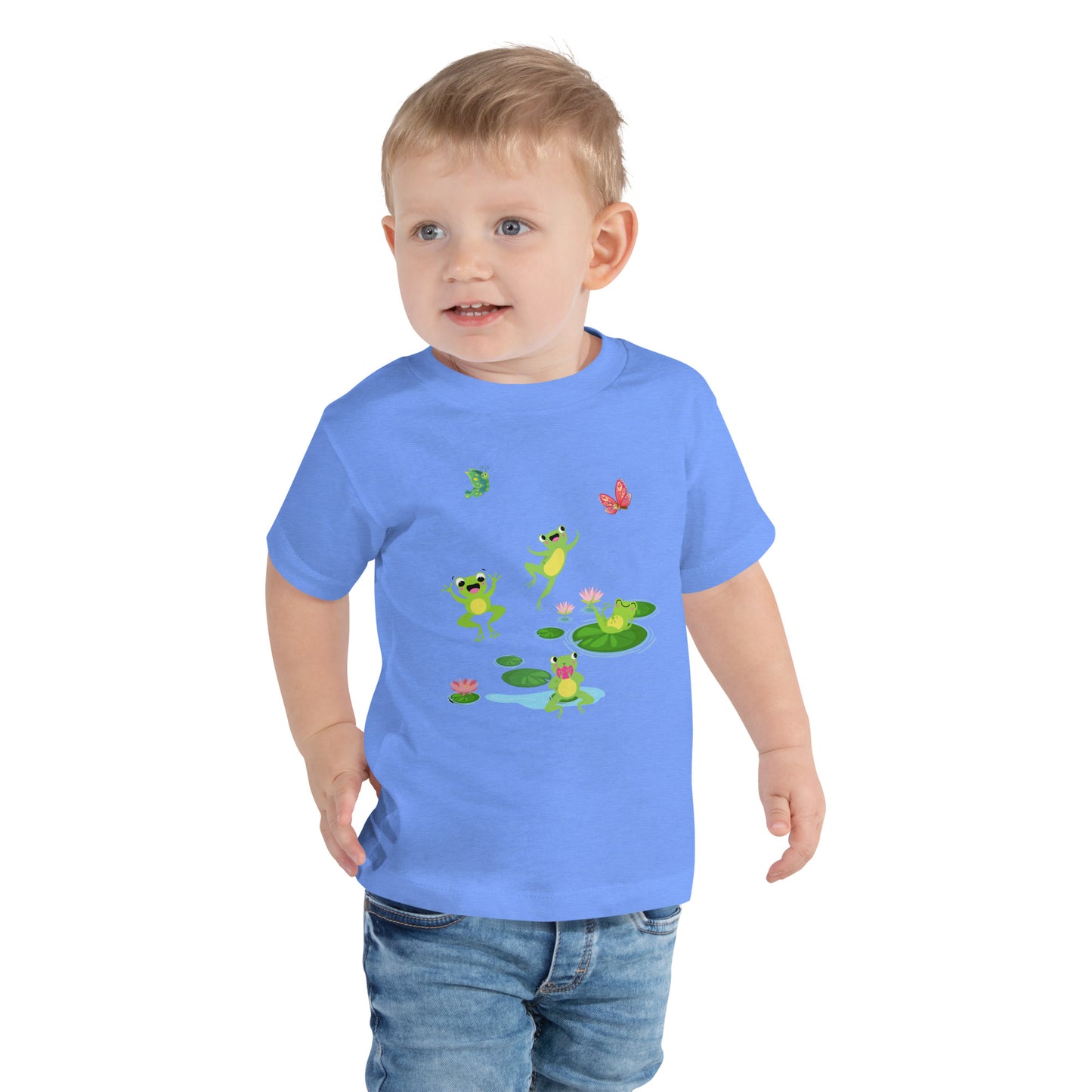 Happy Jumping Frogs Toddler Tee by EraofInk
