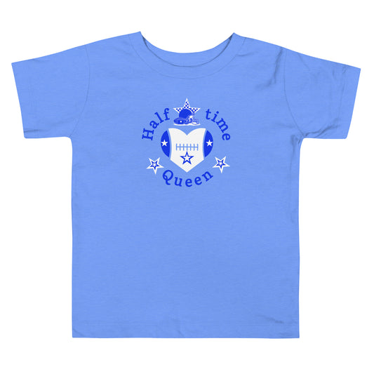 Halftime Queen Football Toddler Tee Cheer for Blue & White Team by EraofInk