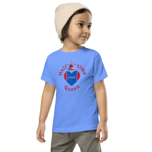Halftime Queen Football Toddler Tee Cheer for Red & Blue Team by EraofInk