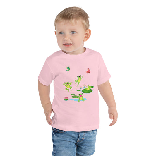 Happy Jumping Frogs Toddler Tee by EraofInk