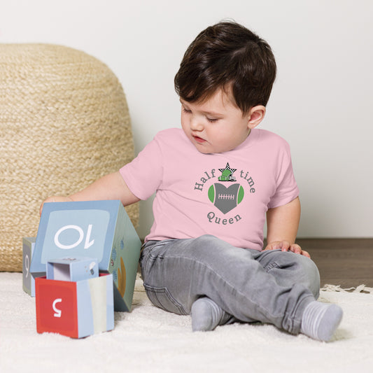 Halftime Queen Football Toddler Tee Cheer for Grey & nGreen Team by EraofInk