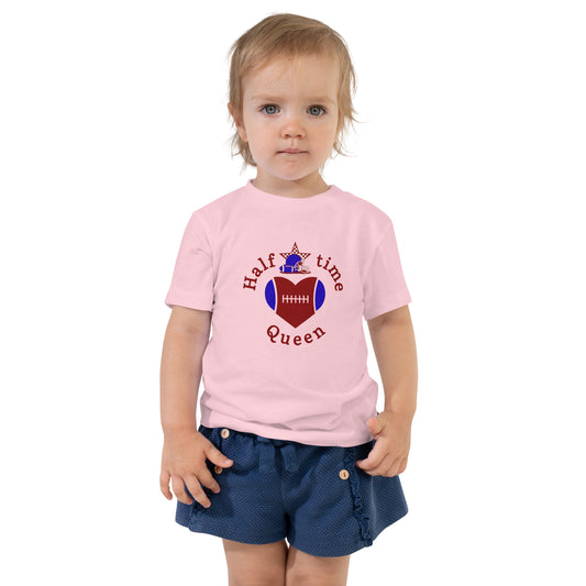 Halftime Queen Football Toddler Tee CHeer for Red & Blue Team by EraofInk