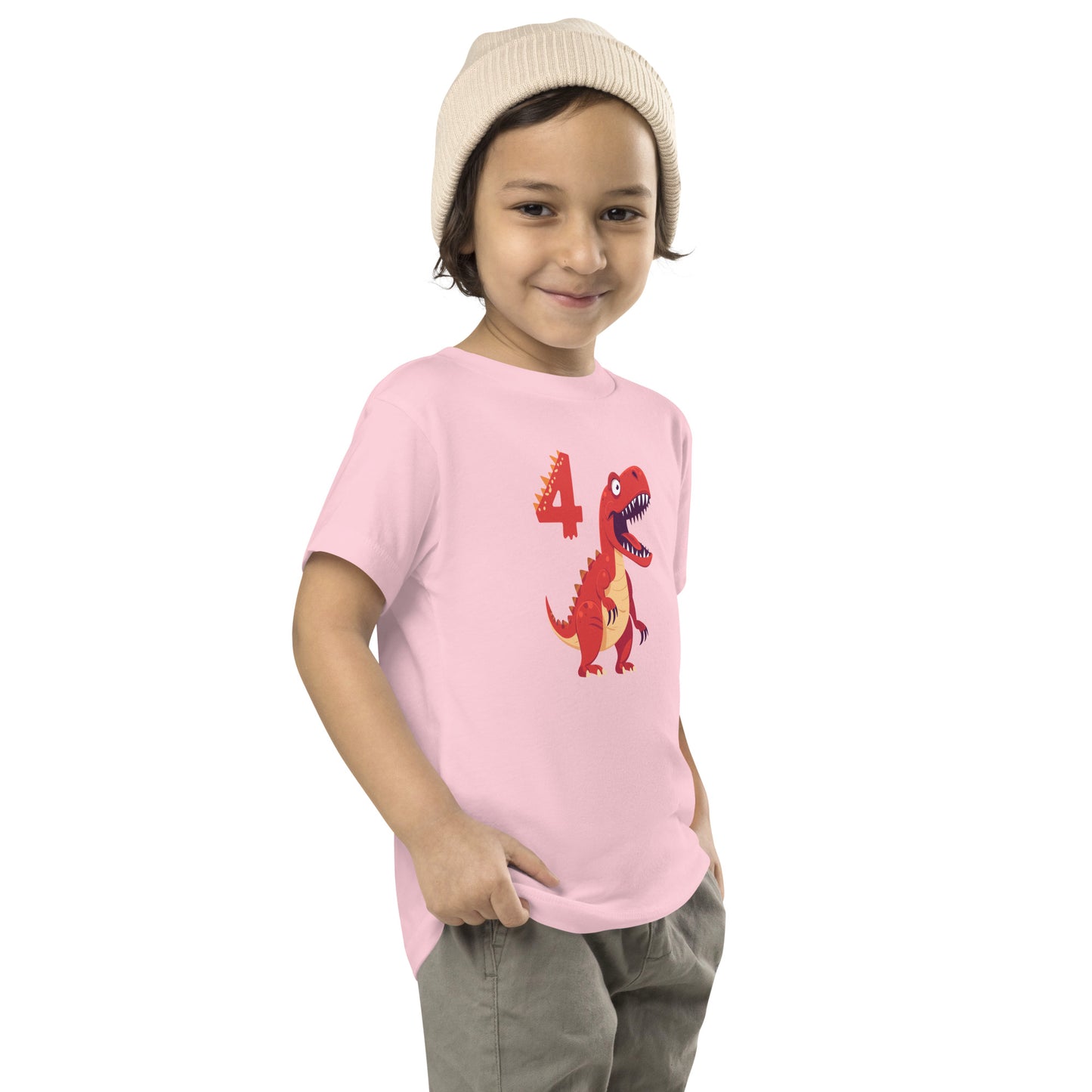 Toddler Dinosaur Tee for 4th Birthday Kid's Dinosaur Tee by EraofInk